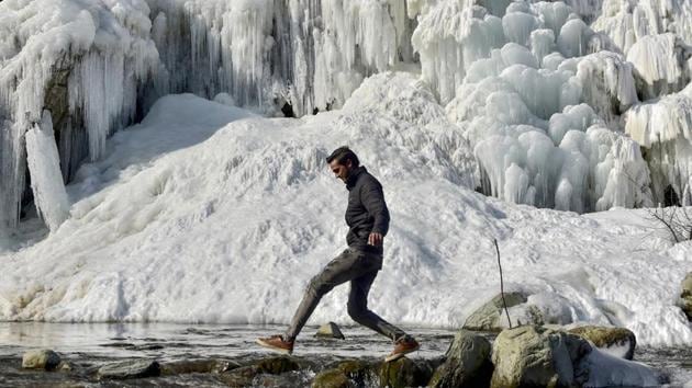 Men walk on (frozen) water