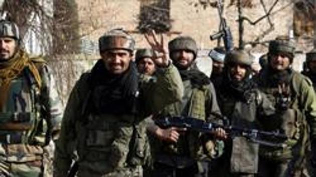 Four militants were killed on Saturday in a gunfight with the security forces in Jammu and Kashmir’s Pulwama district.(AFP)