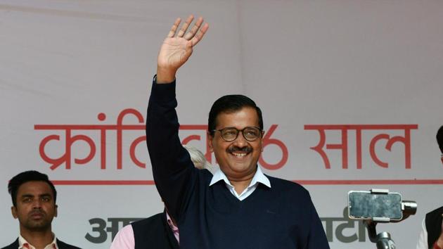 Delhi chief minister and Aam Admi Party (AAP) national convener Arvind Kejriwal on Sunday accused the BJP of dividing people on caste and communcal lines to win elections (File Photo) (HT PHOTO) Delhi chief minister and Aam Admi Party (AAP) national convener Arvind Kejriwal on Sunday accused the BJP of dividing people on caste and communcal lines to win elections (File Photo) (HT PHOTO)