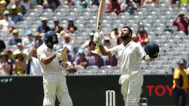 File image of Cheteshwar Pujara (right) and Virat Kohli. (REUTERS) File image of Cheteshwar Pujara (right) and Virat Kohli. (REUTERS)