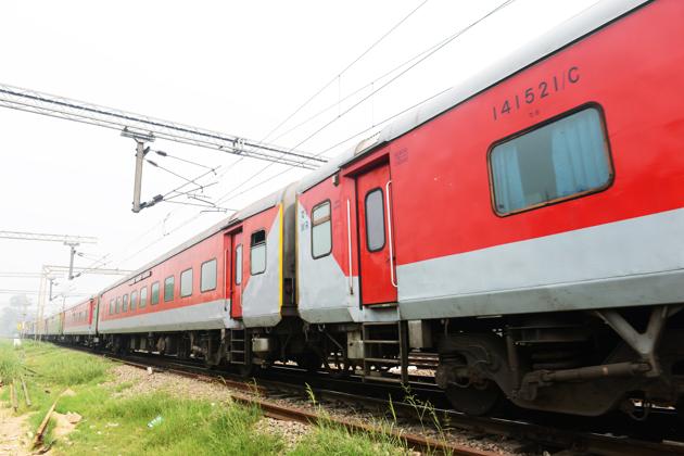 A Rajdhani Express heads towards New Delhi.(HT FILE)