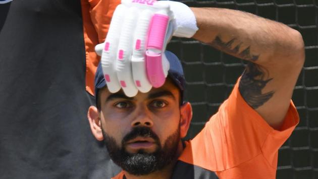Virat Kohli plays an imaginary shot during a training session in Melbourne.(AFP) Virat Kohli plays an imaginary shot during a training session in Melbourne.(AFP)