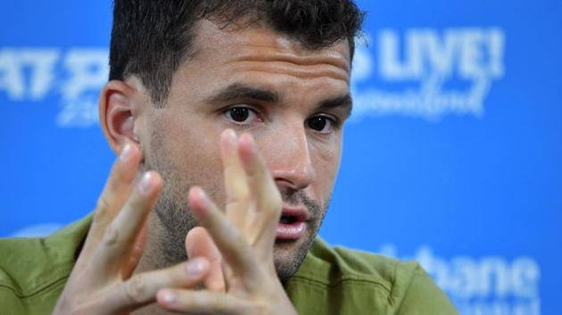 Bulgaria's Grigor Dimitrov attends a press conference in Brisbane.(AFP)