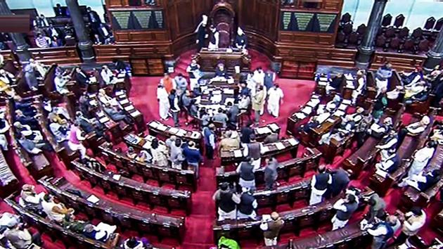 A united Opposition thwarted the government’s attempt to push the instant Triple Talaq Bill in the Rajya Sabha as it insisted on referring it to the select committee of Parliament. Amid uproar over the bill, Rajya Sabha deputy chairman Harivansh Narayan Singh adjourned the House for the day. The bill will now be tabled in the upper House of the Parliament on January 2, 2019. (RSTV grab via PTI) A united Opposition thwarted the government’s attempt to push the instant Triple Talaq Bill in the Rajya Sabha as it insisted on referring it to the select committee of Parliament. Amid uproar over the bill, Rajya Sabha deputy chairman Harivansh Narayan Singh adjourned the House for the day. The bill will now be tabled in the upper House of the Parliament on January 2, 2019. (RSTV grab via PTI)