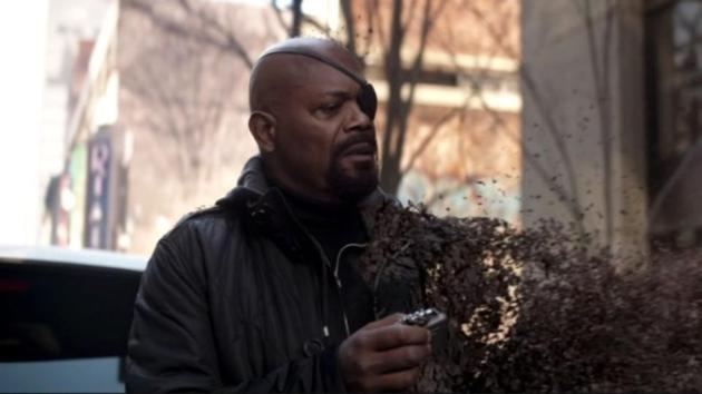 Nick Fury getting decimated at the end of Avengers: Infinity War.