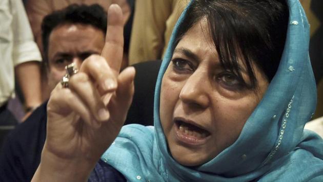 Former J-K chief minister and PDP leader Mehbooba Mufti has opposed the triple talaq bill as “a Muslim and a woman who has also gone through a broken marriage”, at a time when there is an “assault on the family structure of Muslims”.(PTI File)