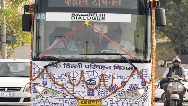 The coming biggest leap for the coming year is likely to be the induction of 1,000 pure electric buses to Delhi’s depleting bus fleet. (HT File) The coming biggest leap for the coming year is likely to be the induction of 1,000 pure electric buses to Delhi’s depleting bus fleet. (HT File)