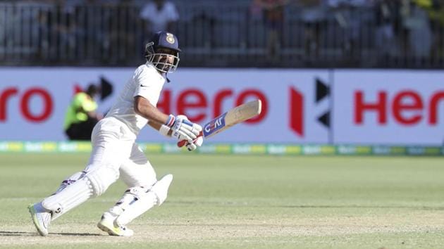India's Ajinkya Rahane bats during play in the second cricket test between Australia and India in Perth, Australia, Monday, Dec. 17, 2018. (AP Photo/Trevor Collens) (AP) India's Ajinkya Rahane bats during play in the second cricket test between Australia and India in Perth, Australia, Monday, Dec. 17, 2018. (AP Photo/Trevor Collens) (AP)
