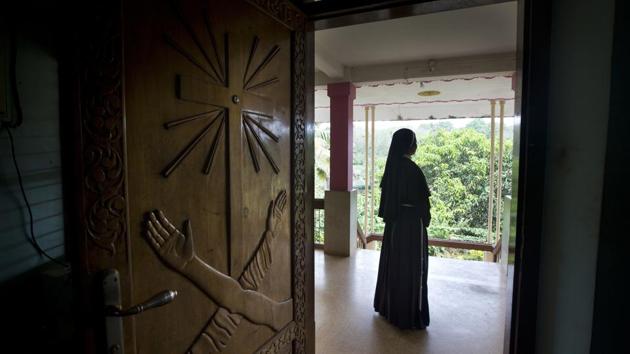 A forceful woman, her voice grows quiet recalling the incident. The priest forced his way in, tried to kiss her and grabbed at her body. Weeping, she pushed him back enough to slam the door. She quietly told her mother superior, who let her avoid him again. She also wrote anonymously to church officials. The priest was reassigned. There were no public reprimands, no warnings to other nuns. (Manish Swarup / AP) A forceful woman, her voice grows quiet recalling the incident. The priest forced his way in, tried to kiss her and grabbed at her body. Weeping, she pushed him back enough to slam the door. She quietly told her mother superior, who let her avoid him again. She also wrote anonymously to church officials. The priest was reassigned. There were no public reprimands, no warnings to other nuns. (Manish Swarup / AP)