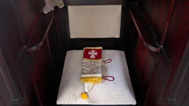 A maniple of a Catholic priest on the chair of a confession box in a village church. Eventually, the nun slipped out. She quietly told a senior to not send others to the priest’s room but made no official complaint. In the church, even some who doubt there is widespread abuse say the silence can be enveloping. Archbishop Kuriakose Bharanikulangara calls abuse “kind of sporadic. Once here, once there.” (Manish Swarup / AP) A maniple of a Catholic priest on the chair of a confession box in a village church. Eventually, the nun slipped out. She quietly told a senior to not send others to the priest’s room but made no official complaint. In the church, even some who doubt there is widespread abuse say the silence can be enveloping. Archbishop Kuriakose Bharanikulangara calls abuse “kind of sporadic. Once here, once there.” (Manish Swarup / AP)