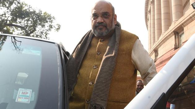 Calling Madhya Pradesh the “heart of Hindustan”, Amit Shah alleged that the decision of the Kamal Nath government was politics of “appeasement”.(Sonu Mehta/HT Photo) Calling Madhya Pradesh the “heart of Hindustan”, Amit Shah alleged that the decision of the Kamal Nath government was politics of “appeasement”.(Sonu Mehta/HT Photo)