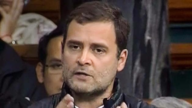 Congress President Rahul Gandhi speaks in the Lok Sabha during the discussion on Rafel issue at Parliament in New Delhi on January 2, 2019. (PTI photo) Congress President Rahul Gandhi speaks in the Lok Sabha during the discussion on Rafel issue at Parliament in New Delhi on January 2, 2019. (PTI photo)