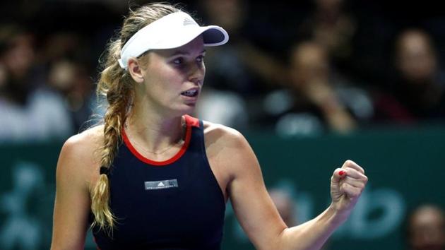 Singapore Indoor Stadium, Kallang, Singapore - October 25, 2018 Denmark's Caroline Wozniacki reacts during her group stage match against Ukraine's Elina Svitolina(REUTERS)