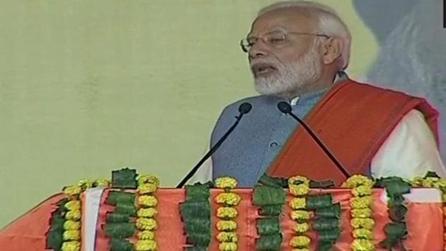 Prime Minister Narendra Modi was addressing a rally in Punjab’s Gurdaspur. (ANI/Twitter) Prime Minister Narendra Modi was addressing a rally in Punjab’s Gurdaspur. (ANI/Twitter)