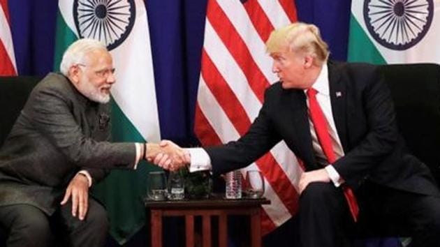 US President Donald Trump shakes hands with Prime Minister Narendra Modi during a bilateral meeting alongside the ASEAN Summit in Manila, Philippines November 13, 2017.(REUTERS) US President Donald Trump shakes hands with Prime Minister Narendra Modi during a bilateral meeting alongside the ASEAN Summit in Manila, Philippines November 13, 2017.(REUTERS)