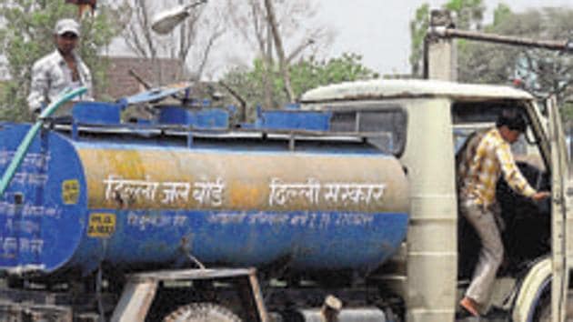 At present, the Delhi Jal Board supplies around 900 MGD water during summer while the city needs around 1,100 MGD . (HT File) At present, the Delhi Jal Board supplies around 900 MGD water during summer while the city needs around 1,100 MGD . (HT File)