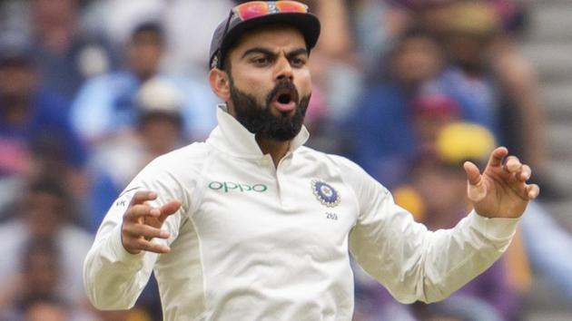 India's captain Virat Kohli reacts in the field during play on day four of the third Test between India and Australia. (AP) India's captain Virat Kohli reacts in the field during play on day four of the third Test between India and Australia. (AP)
