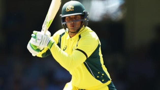 Usman Khawaja in action for Australia during the ODI against Pakistan.(Twitter)