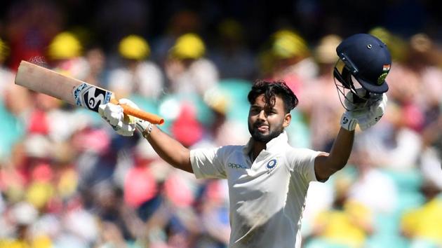 India vs Australia: Rishabh Pant celebrates after scoring his century on day two of the fourth test match between Australia and India at the SCG in Sydney, Australia, January 4, 2019(REUTERS)