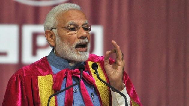 Prime Minister Narendra Modi during the inauguration of 106th Indian Science Congress at Lovely Professional University near Jalandhar, Punjab on January 3. (Ravi Kumar/HT File Photo) Prime Minister Narendra Modi during the inauguration of 106th Indian Science Congress at Lovely Professional University near Jalandhar, Punjab on January 3. (Ravi Kumar/HT File Photo)