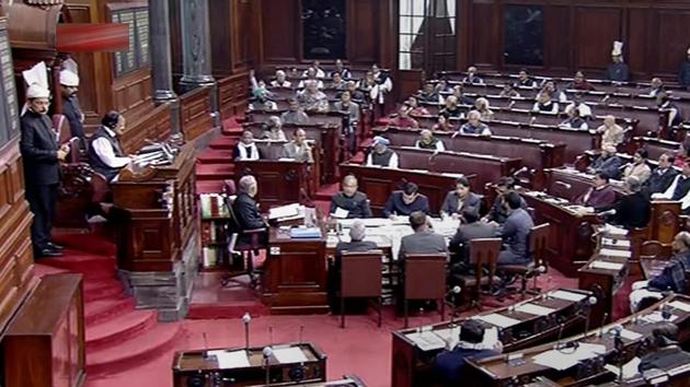 A view of the Rajya Sabha during Winter Session of Parliament in New Delhi, Friday.(PTI Photo)