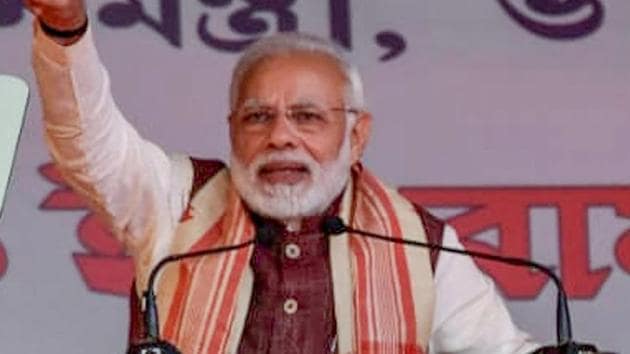 Ramnagar: Prime Minister Narendra Modi addresses during the Vijay Sankalp Samaroh at Ramnagar, in Silchar, Friday, Jan 4, 2019. (PTI Photo) (PTI1_4_2019_000203A) (PTI) Ramnagar: Prime Minister Narendra Modi addresses during the Vijay Sankalp Samaroh at Ramnagar, in Silchar, Friday, Jan 4, 2019. (PTI Photo) (PTI1_4_2019_000203A) (PTI)