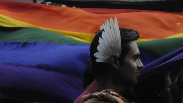 LGBTQ community members take part in the 20th Kolkata Ranibow Pride Walk from Hazra Crossing to Vivekananda Park in Kolkata, West Bengal. (Samir Jana / HT Photo) LGBTQ community members take part in the 20th Kolkata Ranibow Pride Walk from Hazra Crossing to Vivekananda Park in Kolkata, West Bengal. (Samir Jana / HT Photo)