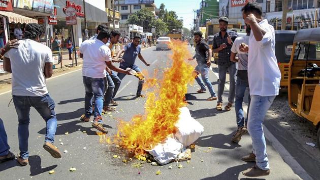 A bomb blast was reported from Perambra in Kozhikode district, while a CPI (M) worker’s house was attacked. (PTI) A bomb blast was reported from Perambra in Kozhikode district, while a CPI (M) worker’s house was attacked. (PTI)