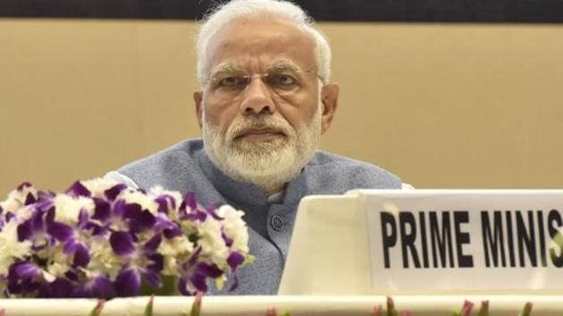 Prime Minister Narendra Modi on Sunday said that the Andhra Pradesh chief minister N Chandrababu Naidu was so fixated with the rise of his own son that he is creating an atmosphere for the sunset of the state. (Sonu Mehta/HT PHOTO) Prime Minister Narendra Modi on Sunday said that the Andhra Pradesh chief minister N Chandrababu Naidu was so fixated with the rise of his own son that he is creating an atmosphere for the sunset of the state. (Sonu Mehta/HT PHOTO)