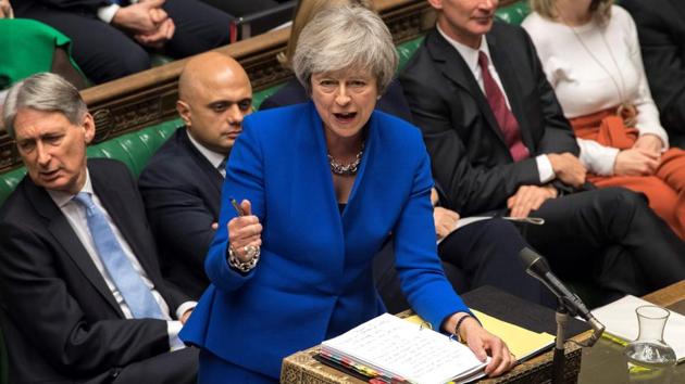 A handout photograph released by the UK Parliament shows Britain's Prime Minister Theresa May attending the weekly Prime Minister's Questions (PMQs) in the House of Commons in London on December 19, 2018 (File Photo) (AFP) A handout photograph released by the UK Parliament shows Britain's Prime Minister Theresa May attending the weekly Prime Minister's Questions (PMQs) in the House of Commons in London on December 19, 2018 (File Photo) (AFP)