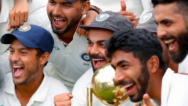 Indian captain Virat Kohli with the Border-Gavaskar trophy (AFP)