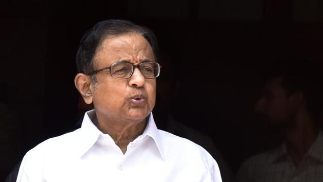 Former finance minister P Chidambaram on Monday appeared for questioning before the Enforcement Directorate(Mohd Zakir/HT PHOTO)