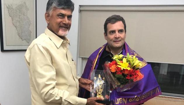 Telugu Desam Party chief Chandrababu Naidu, who has taken a lead role in building an opposition front against the BJP, arrived in the national capital to attempt to cement ties with the Congress Telugu Desam Party chief Chandrababu Naidu, who has taken a lead role in building an opposition front against the BJP, arrived in the national capital to attempt to cement ties with the Congress
