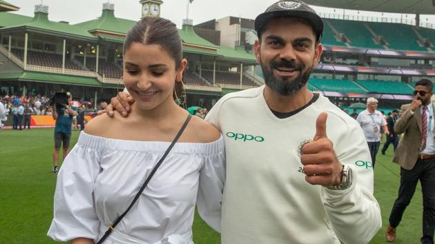 India's captain Virat Kohli celebrates with his wife Anushka Sharma after winning the series against Australia. (REUTERS) India's captain Virat Kohli celebrates with his wife Anushka Sharma after winning the series against Australia. (REUTERS)
