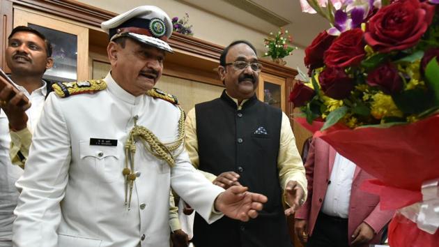 Congress MLA NP Prajapati is welcomed after his election as the speaker of the house, at Madhya Pradesh State Assembly, in Bhopal, Madhya Pradesh, India, on Tuesday, January 8, 2019.(Mujeeb Faruqui/HT Photo)