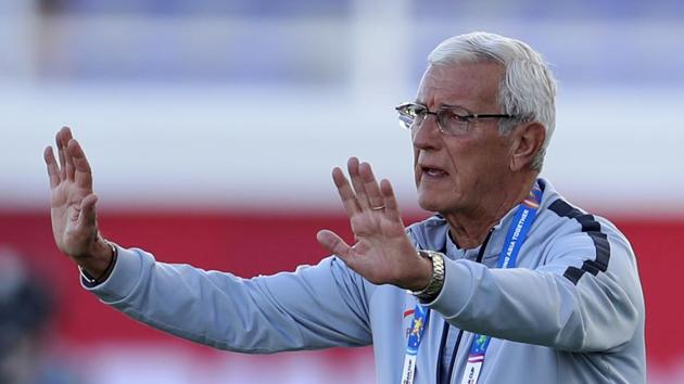China's head coach Marcello Lippi gives instructions from the sidelines during the AFC Asian Cup group C match against Kyrgyzstan at the Khalifa bin Zayed Stadium. (AP) China's head coach Marcello Lippi gives instructions from the sidelines during the AFC Asian Cup group C match against Kyrgyzstan at the Khalifa bin Zayed Stadium. (AP)