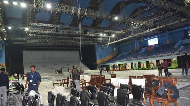 Union minister of sports and youth welfare, Colonel Rajyavardhan Singh Rathore (retired); chief minister of Maharashtra, Devendra Fadnavis and Maharashtra state minister for sports and youth welfare, Vinod Tawde will be present at the opening ceremony of the games. (HT PHOTO) 