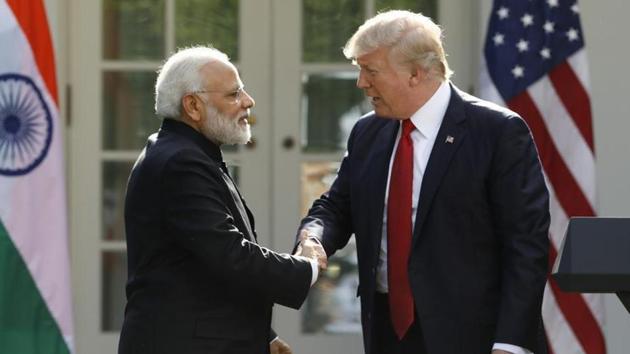 US President Donald Trump (R) greets Indian Prime Minister Narendra Modi during their joint news conference in the Rose Garden of the White House in Washington, US, June 26, 2017. (REUTERS file photo) US President Donald Trump (R) greets Indian Prime Minister Narendra Modi during their joint news conference in the Rose Garden of the White House in Washington, US, June 26, 2017. (REUTERS file photo)