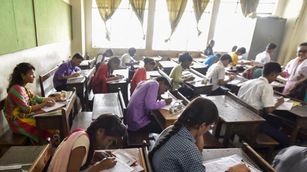 Starting this year, students with special needs appearing for Class 10 and 12 board exams in the state will get answer sheets with ‘divyang stickers’.(Kunal Patil/HT file) Starting this year, students with special needs appearing for Class 10 and 12 board exams in the state will get answer sheets with ‘divyang stickers’.(Kunal Patil/HT file)