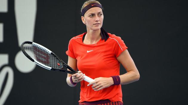 Czech Republic's Petra Kvitova reacts after a point in Sydney International.(AFP) Czech Republic's Petra Kvitova reacts after a point in Sydney International.(AFP)