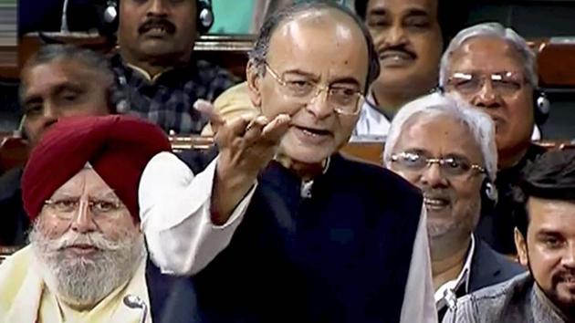 During Lok Sabha debate on quota , Arun Jaitley said manifestos of most parties promised reservation to economically weaker sections of the society, and “their commitment to their promise is put to test today.”(PTI file photo)