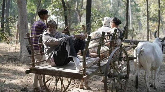 Amitabh Bachchan at the shoot of his film, Jhund.(Instagram)