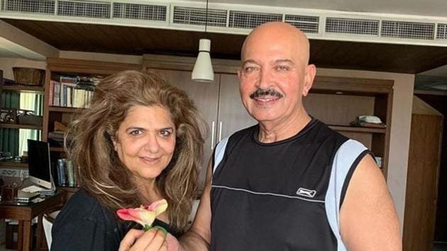 Rakesh Roshan with wife Pinkie Roshan.(Instagram)