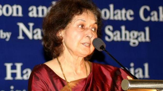 Nayantara Sahgal, 91, a recipient of the Sahitya Akademi award, had been invited by the Akhil Bharatiya Marathi Sahitya Mahamandal president Sripad Joshi as the chief guest and keynote speaker at the session, which she had accepted.(HT file photo) Nayantara Sahgal, 91, a recipient of the Sahitya Akademi award, had been invited by the Akhil Bharatiya Marathi Sahitya Mahamandal president Sripad Joshi as the chief guest and keynote speaker at the session, which she had accepted.(HT file photo)