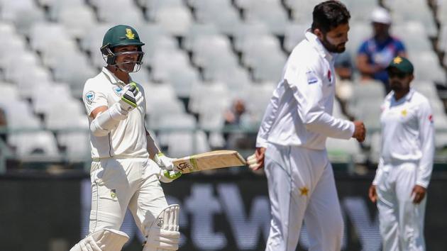File image: South African batsman Dean Elgar (L) celebrates after South Africa defeated Pakistan on the fourth day of the second Test cricket match between South Africa and Pakistan at Newlands.(AFP) File image: South African batsman Dean Elgar (L) celebrates after South Africa defeated Pakistan on the fourth day of the second Test cricket match between South Africa and Pakistan at Newlands.(AFP)