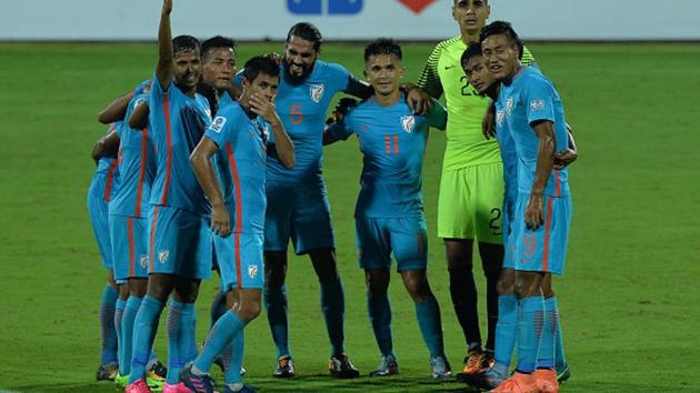 File image of players of Indian football team standing together.(AFP/Getty Images)