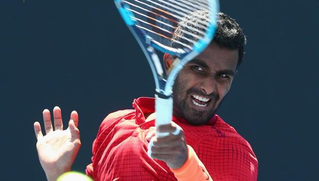 Prajnesh Gunneswaran in action. (Getty Images) Prajnesh Gunneswaran in action. (Getty Images)