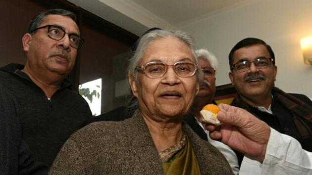 Former Delhi chief minister Sheila?Dikshit soon after she was named as the Delhi Congress chief. (Arvind Yadav/HT Photo) Former Delhi chief minister Sheila?Dikshit soon after she was named as the Delhi Congress chief. (Arvind Yadav/HT Photo)