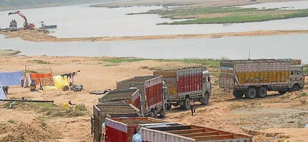 While drones will monitor mining activities from the sky, sand and minerals will be transported from the site to depots on trucks equipped with global positioning system. (HT File Photo) While drones will monitor mining activities from the sky, sand and minerals will be transported from the site to depots on trucks equipped with global positioning system. (HT File Photo)