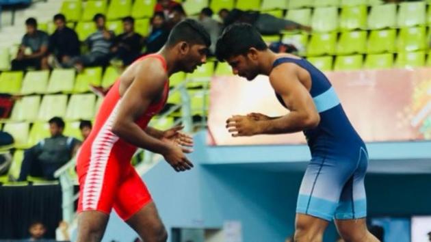 Athletes fight it out on the mat during Khelo India Youth Games 2019. (Khelo India/ Twitter) Athletes fight it out on the mat during Khelo India Youth Games 2019. (Khelo India/ Twitter)